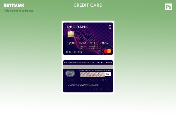 Шаблон за мастер картички во модерен стил на САД RBC Bank